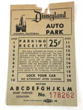Vintage Disneyland Auto Park Ticket Parking .25 cents Ephemera Paper Col... - £15.69 GBP