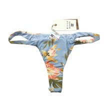 Billabong Skies For Days Maya Bikini Bottom Skimpy Coverage Floral Blue L/12 - £22.73 GBP