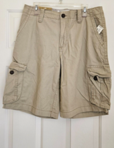 Aeropostale Men Cotton Cargo Shorts, Ivory Color, Sz.34. New - £22.30 GBP