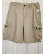 Aeropostale Men Cotton Cargo Shorts, Ivory Color, Sz.34. New - $27.99