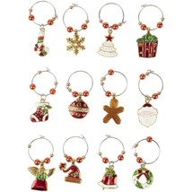 12 Pack Wine Glass Charms For Christmas Party Holiday Drink Tags Marker Décor 2” - £18.74 GBP