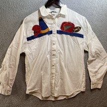 Women’s VTG Size 10 Football Shirt Button Up Sharon Young - $11.70