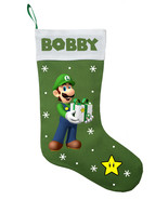 Luigi Christmas Stocking, Custom Luigi Stocking, Luigi Christmas Gift - £30.30 GBP