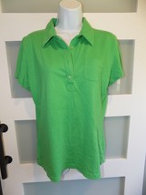 Jillian Jones Green Button Down SS Shirt Size L Women&#39;s - $20.68