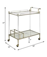 Cirro Serving Cart, Antique Mirror &amp; Wire Brass Finish - $422.42 CAD