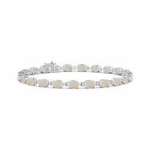 ANGARA Classic Oval Opal Tennis Bracelet for Women, Girl in 14K Solid Gold - £1,501.18 GBP