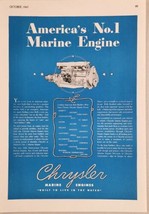 1947 Print Ad Chrysler America&#39;s No. 1 Marine Engines Detroit,Michigan - $17.08