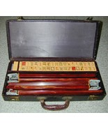 Early Bakelite Mah Jong Set 152 Tiles 5 Marbled Rails In Case - $12,875.33 MXN