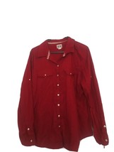 Converse Women&#39;s Burgundy Casual Shirt Long Sleeve Shirt Button Up Size 2 - £28.06 GBP