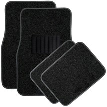 SUV Auto Floor Black Mat 4PC Heavy Duty Semi Custom Fit Charcoal Carpet - £11.25 GBP