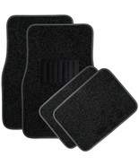 SUV Auto Floor Black Mat 4PC Heavy Duty Semi Custom Fit Charcoal Carpet - £11.18 GBP