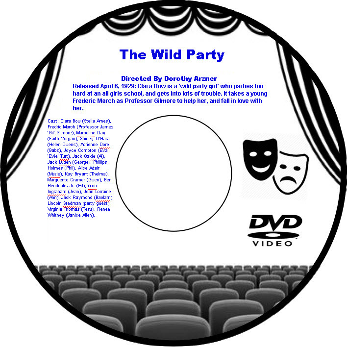 The Wild Party 1929 DVD Film Comedy Dorothy Arzner Clara Bow Stella Ames, Fredri