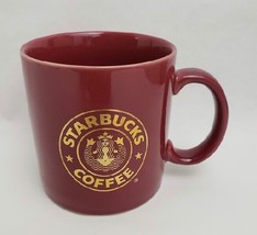 Starbucks Coffee Mug Burgundy Gold 3 1/2&quot; H x 3 3/8&quot; D Japan - $29.65