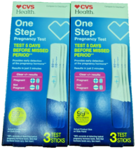 Lot of 2 CVS HEALTH One Step Pregnancy Test 6 Test Sticks In Total EX 6/... - €13,53 EUR