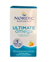An item in the Health & Beauty category: Nordic Naturals Ultimate Omega High Potency Lemon Flavor 60 Soft Gels Exp 02/28