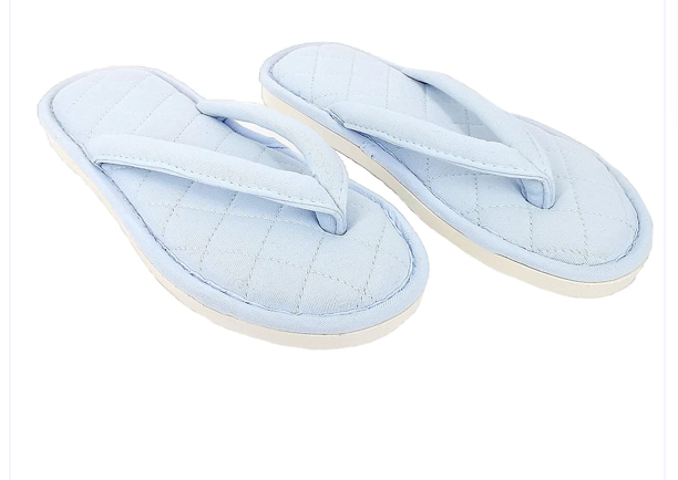 Cozy Cotton House Slippers Thong Flip Flops Memory Foam Insole SIZE UK 4-5