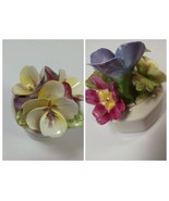 SET 2 MINI Mixed Flower PORCELAIN FIGURINES 2&quot; Aynsley &amp; Crown Staffords... - €14,36 EUR