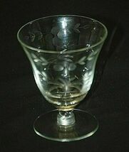 Vintage Depression Clear Footed Panel Sherbet Dish Floral &amp; Sprigs Unkno... - $12.86