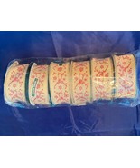 6 Roll&#39;s Brand New Place &amp; Time Holiday Christmas Wired Ribbon Reindeer ... - $63.32 CAD