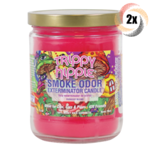 2x Jars Smoke Odor Trippy Hippie Smoke Exterminator Candle | 13oz | 70 Hrs Burn - £26.69 GBP