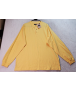 LORD &amp; TAYLOR Shirt Mens Large Yellow Casual Classics Long Sleeve Henley... - £20.40 GBP