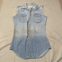 Vintage Wrangler Shirt Vest Distressed South Texas Truckers 36 chest - $14.32 CAD