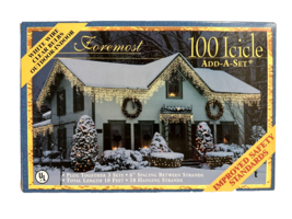 100 Icicle Christmas String Lights Indoor Outdoor Foremost Add-A-Set New... - $9.46