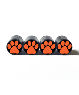 Orange Tiger, Cat, Dog Paw Tire Valve Caps - Aluminum - Set of Four - £12.50 GBP