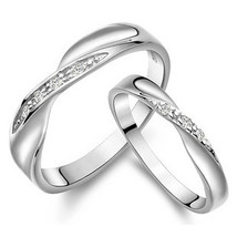 Zircon Sterling silver Engagement Rings for Bride Groom - £29.67 GBP