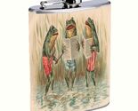 Vintage Illustration Frog Musical Hip Flask 8oz Stainless Steel - $16.78