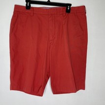 J Crew 36 Cotton Shorts Rust Red Flat Front 10&quot; Preppy Summer Casual Chino - $19.00