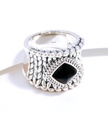 John Hardy JAI Black Spinel 1.90ct Basketweave Sterling Silver Band Ring... - €161,35 EUR