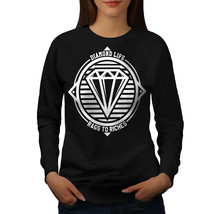 Wellcoda Diamond Life Club Womens Sweatshirt, Rags Casual Pullover Jumper - $28.91+