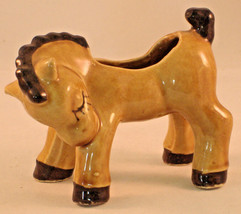 Little Brown Pony Ceramic Planter - Vintage - Japan - $13.09