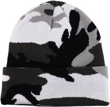 Unisex Plain Warm Knit Beanie Hat Cuff Skull Ski Cap City Camo Color - £11.15 GBP