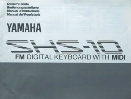Yamaha SHS-10 Keytar Midi FM Keyboard Original Owner&#39;s Manual User&#39;s Manual Book - £31.15 GBP