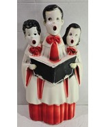 Vtg 13 1/2&quot; Three Choir Kids Weird Spooky Plastic Christmas Blowmold Dis... - $40.25 CAD