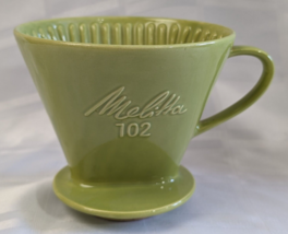 Melitta 102 Green Porcelain Coffee Drip Cone Pour Over Kitchen Decor German Home - £23.96 GBP