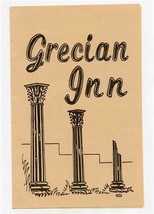 Grecian Inn Menu Knoxville Tennessee 1990&#39;s - £5.95 GBP