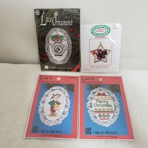 Designs For Needle Lace Ornament Counted Cross Stitch Lot of 4, Stocking Stuffer - $9.64