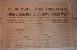 Wabash, IN Daily Times-Star, March 21, 1918 - German Drive Now Under Way - £15.44 GBP