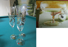 Lenox Crystal Glassware Holiday Spirit Christmas Flutes Compotes Pick One - $45.99