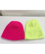 Retro 1990s neon color two winter knit cap hat youth size movie photo prop - $381.04 MXN