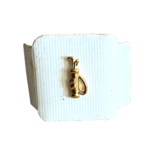 Vintage Golf Clubs Pin With T Chain Gold Colored - $22.24