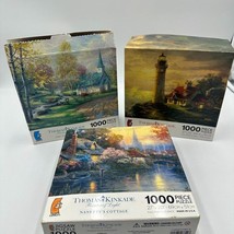 1000 Piece Jigsaw Puzzle Lot Panoramic Glow In The Dark Autumn Summer Lakeside - $24.74