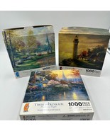 1000 Piece Jigsaw Puzzle Lot Panoramic Glow In The Dark Autumn Summer La... - £19.45 GBP