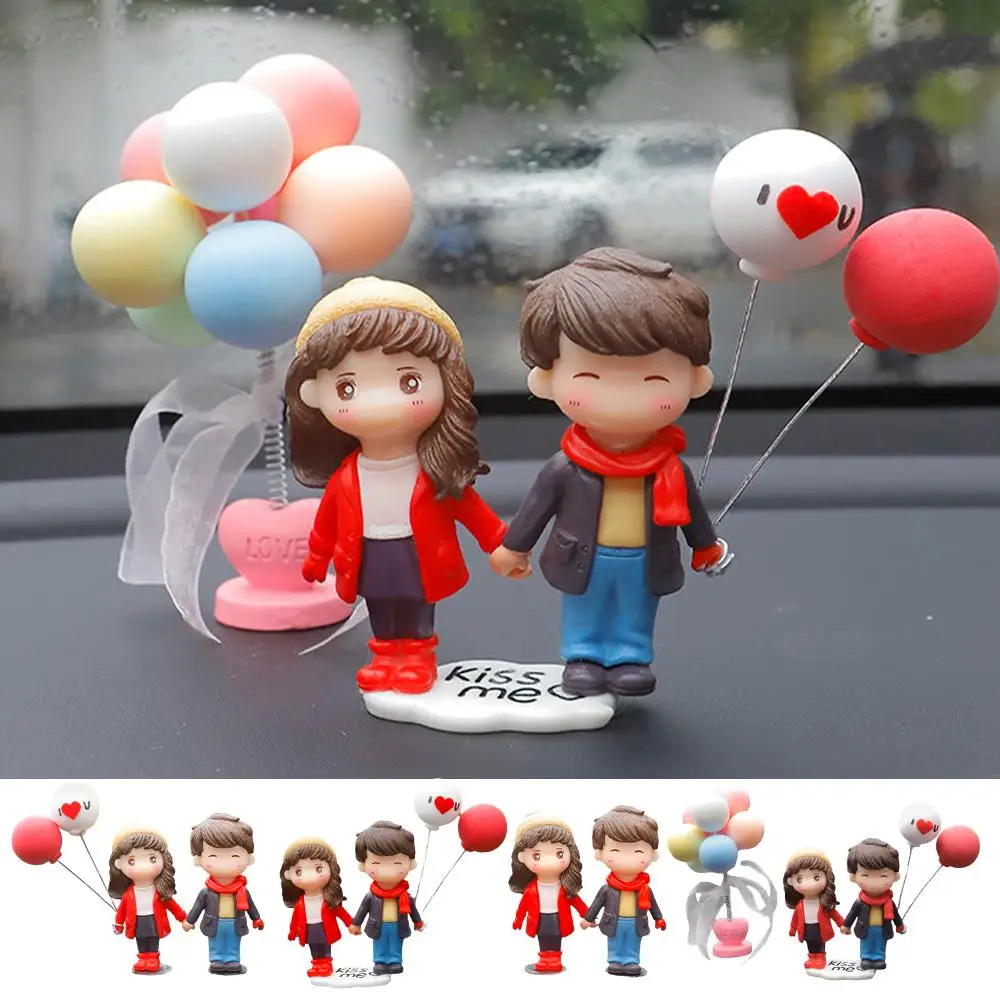 Car Cartoon Couples Dashboard Ornament Cute Couples Action Figure Balloon Auto - £8.56 GBP+