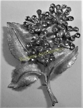 Massive BSK Vintage Berries on Siver-tone Leaf Brooch Pin - $86.63