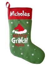 Merry Grinch Mas Christmas Stocking, Grinch Christmas Stocking, The Grinch Gift - £29.81 GBP