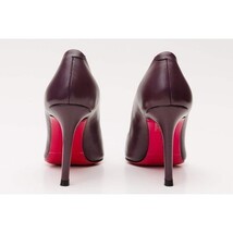 The Maneadero Dark Purple Leather Pump Fuchsia Sole Women Shoe image 3